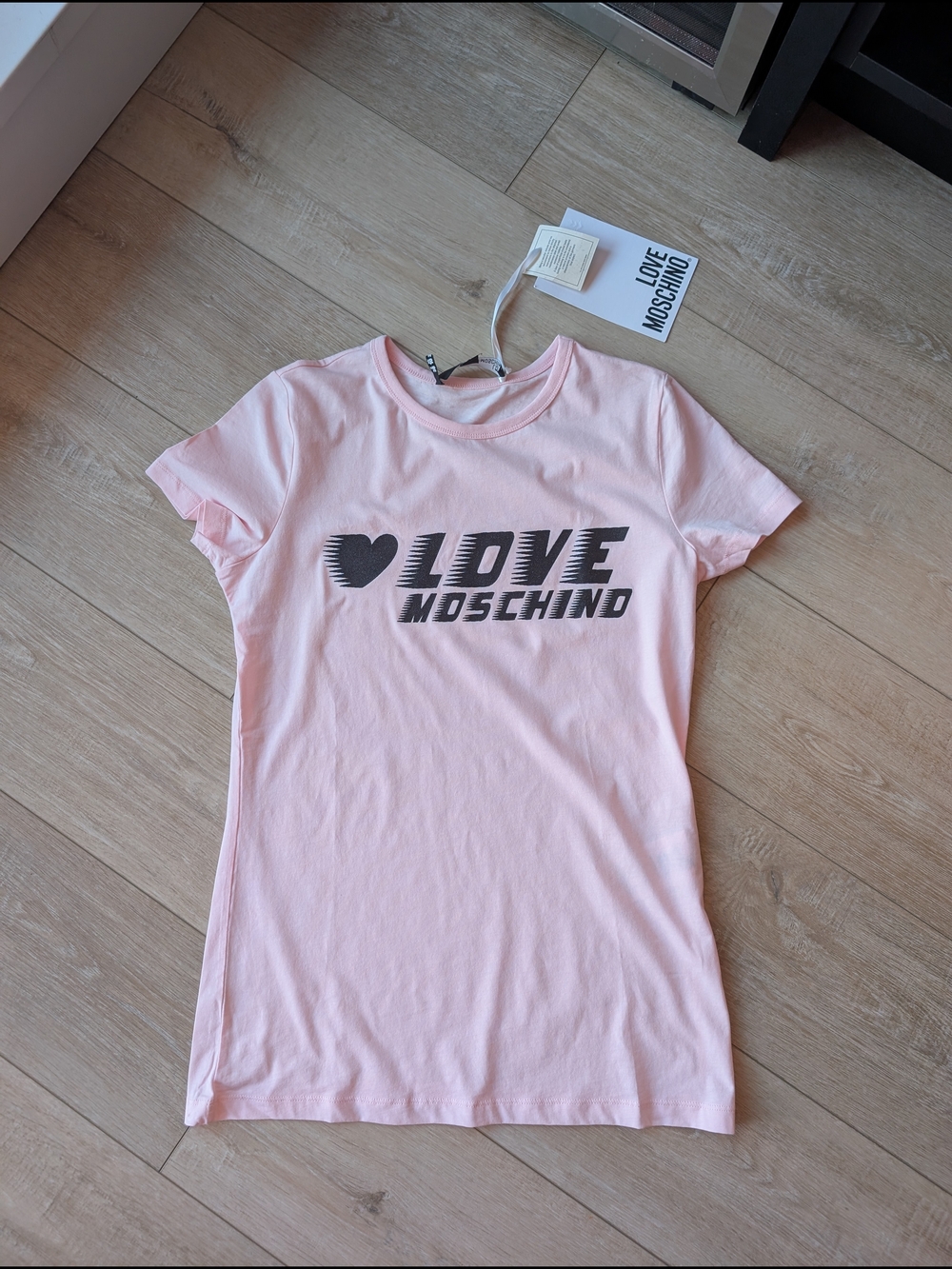 NWT Love Moschino Pink Logo Tee